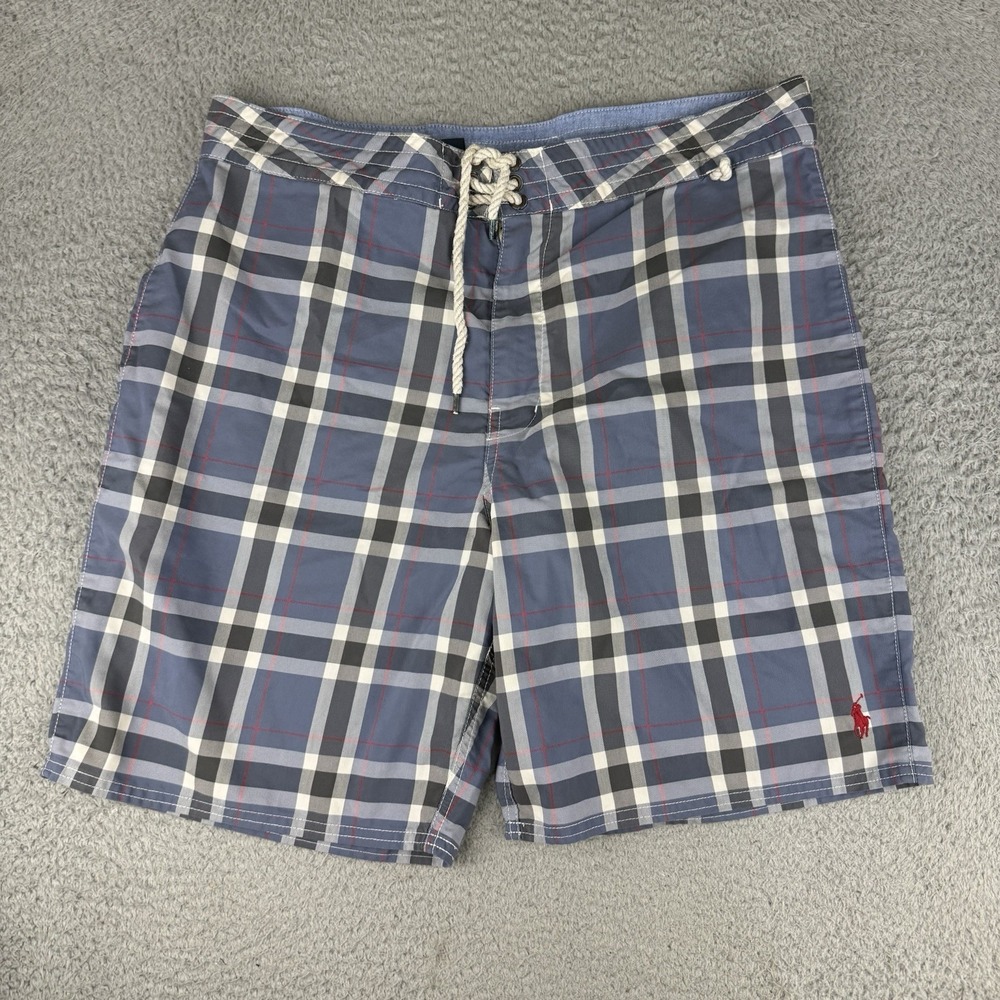 VTG Polo Ralph Lauren Naval Tailoring PRLC-67 Plaid Shorts Size 36 Lightweight‎